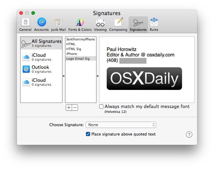 outlook 2016 signature for mac template